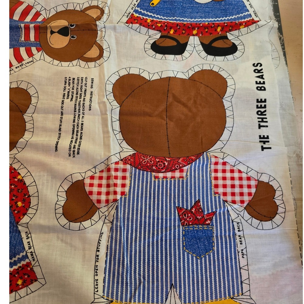 The Three Bears Fabric Panel Multi Cut Sew - Picture 4 of 8